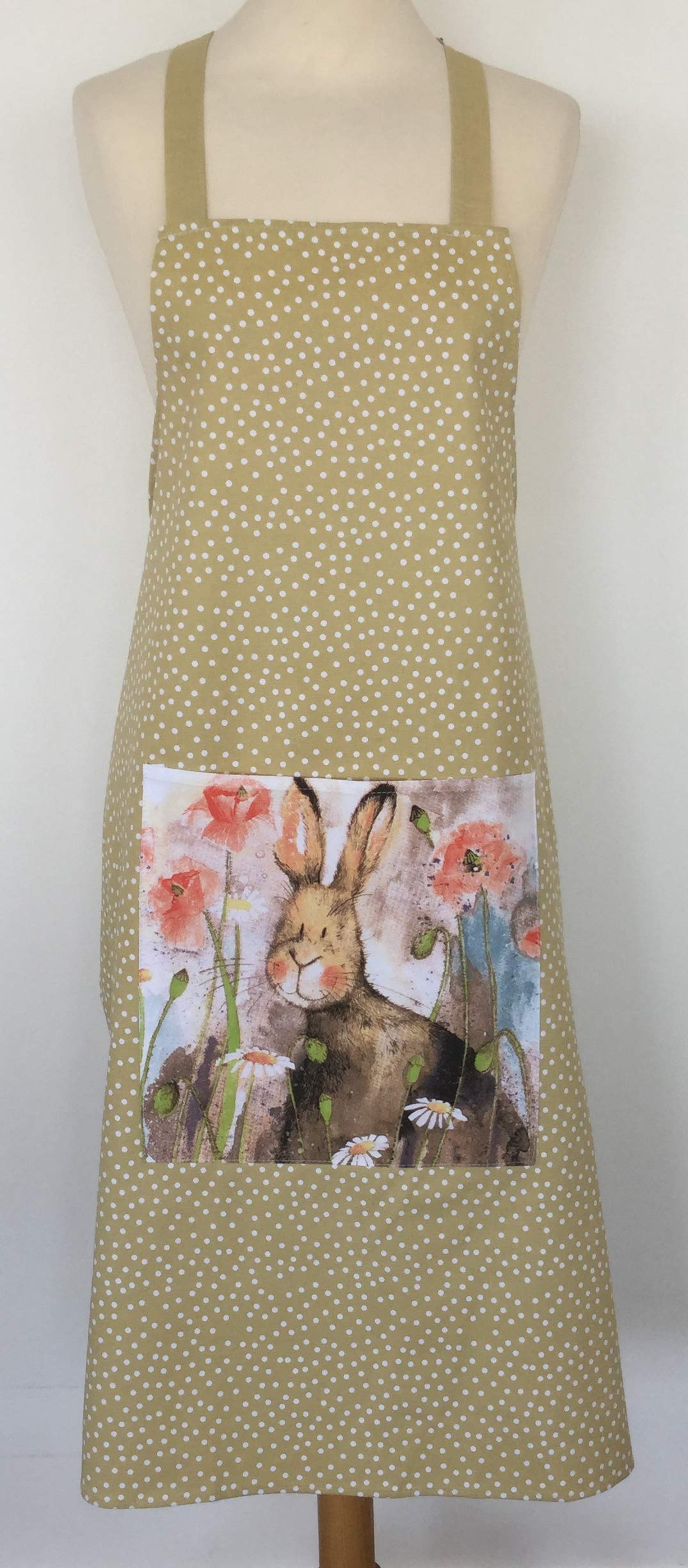 Alex Clark Beige Hare And Poppies Apron