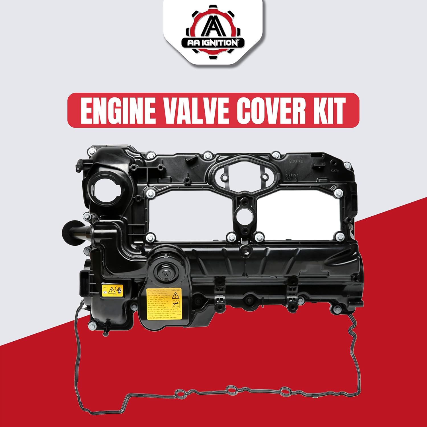 AA Ignition Premium 2.0L Turbo Engine Valve Cover with Cap, Gasket - Fits BMW 2.0L - 228i, 328i, 328i GT xDrive, 320i, 428i, 428i Gran Coupe, 528i, X1, X3, X5, Z4 -Replaces Part 11127588412, 264-517