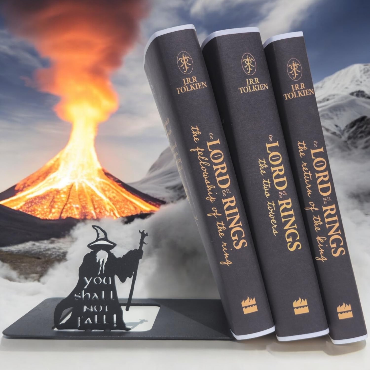 Renovatio, Sujetalibros de Metal de LOTR: Decoración de Oficina y Habitaciones de Adultos o niños, Regalo Friki, sujetalibros Antideslizantes de contrapeso, Tope y Organizador de Libros