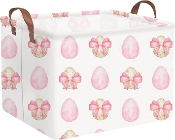 Rectangular Bow Easter basket,Easter basket empty,Storage Basket for baby Bedroom,Toy Gift Organizerm,Kids Storage Bin,Gift baskets,Easters Home DecorBow egg