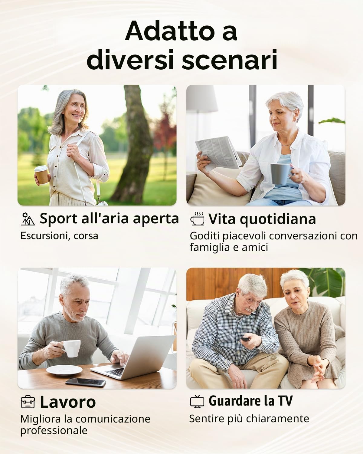 Britzgo Dispositivo audio con suono chiaro: 1206, chip digitale, adatto a tutte le orecchie, batteria a lunga durata, include manuale multilingue, riduzione del rumore intelligente, vestibilità comoda