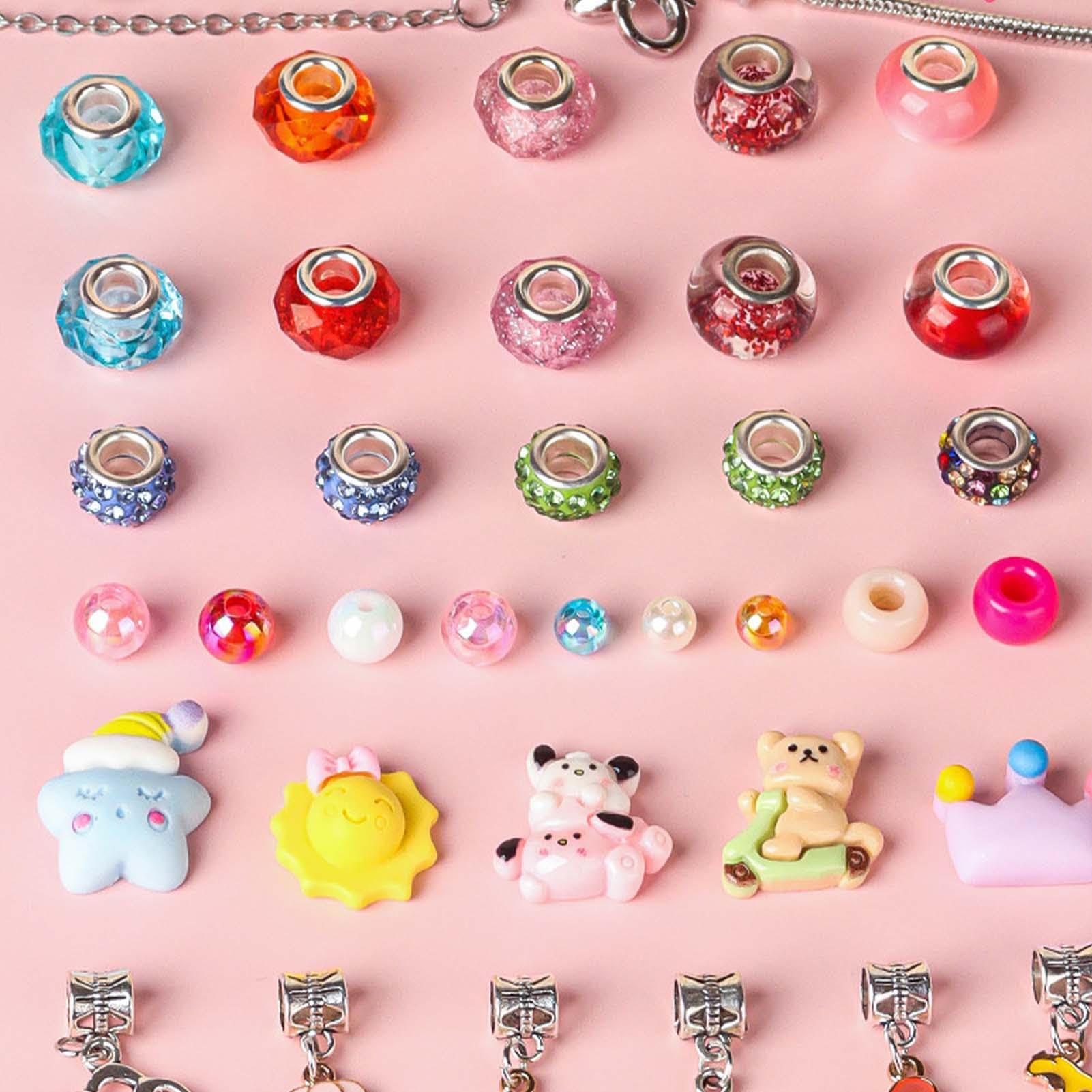 Zestaw bi?uterii dla dziewczynek,zestaw do robienia bransoletek dla dziewcz?t - Arts Crafts Bi?uteria Charm Bransoletka Maker | Zestaw akcesoriów edukacyjnych do naszyjników na Wielkanocny Dzie? Dziec