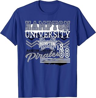 Elite Authentic Hampton Pirates HBCU Retro Blue Officially Licensed T-Shirt, Small