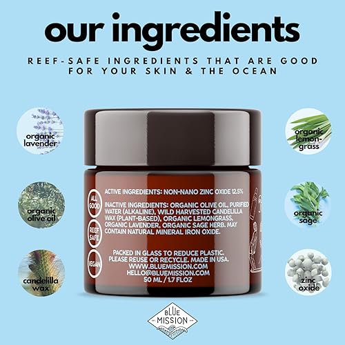 Miniatura 6 de BLUE MISSION Crema hidratante BB orgánica tintada con SPF 15  Vegano, seguro para arrecifes y tarro de cristal. Fabricado en los Estados Unidos