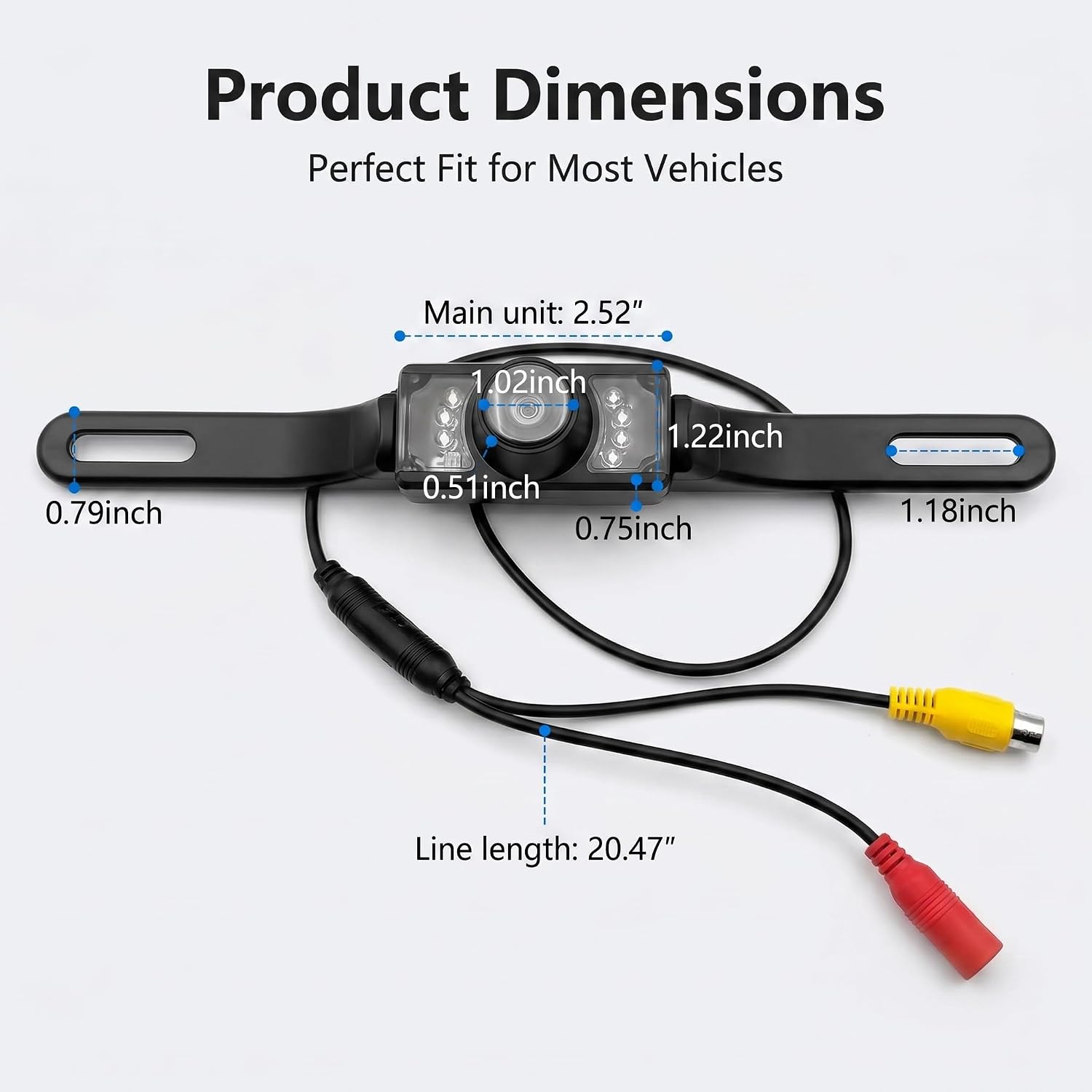 1 PC Backup Camera for Car, 170 Degree Wide Angle HD Video with Night Vision, IP68 Sealed Reversing Parking Camera, Universal for Most Cars (Black) image 2