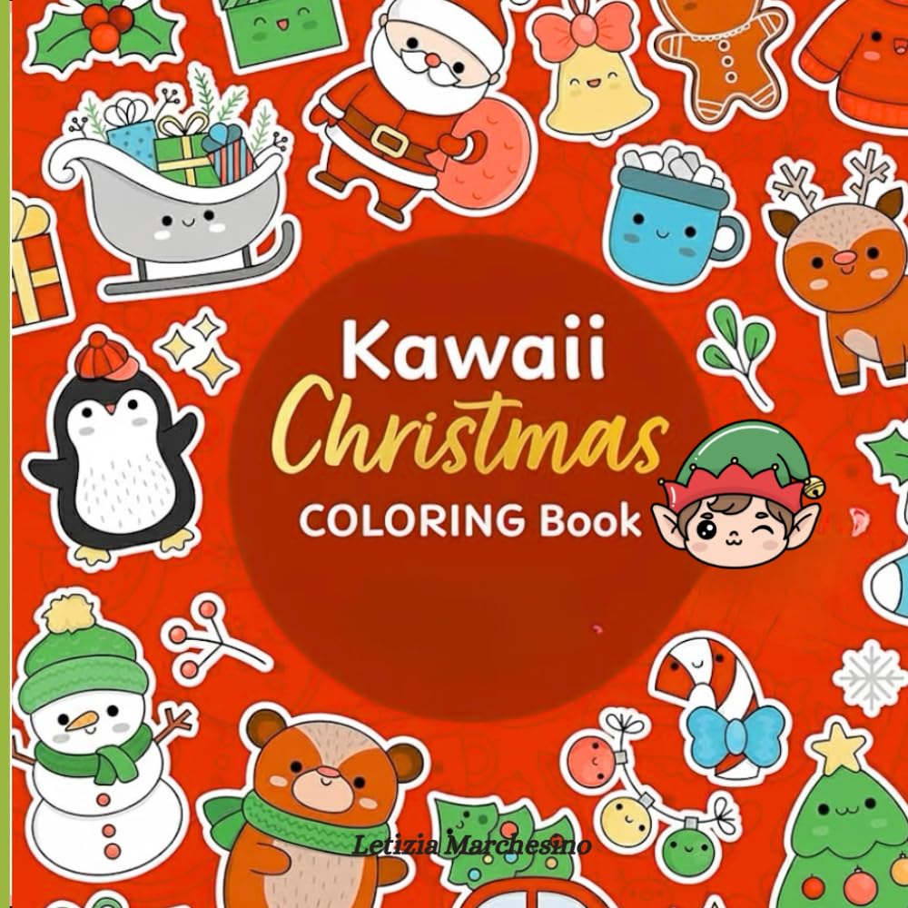 Kawaii Christmas Coloring Book: Cute and Cozy Holiday Scenes to Color for Kids and Adults