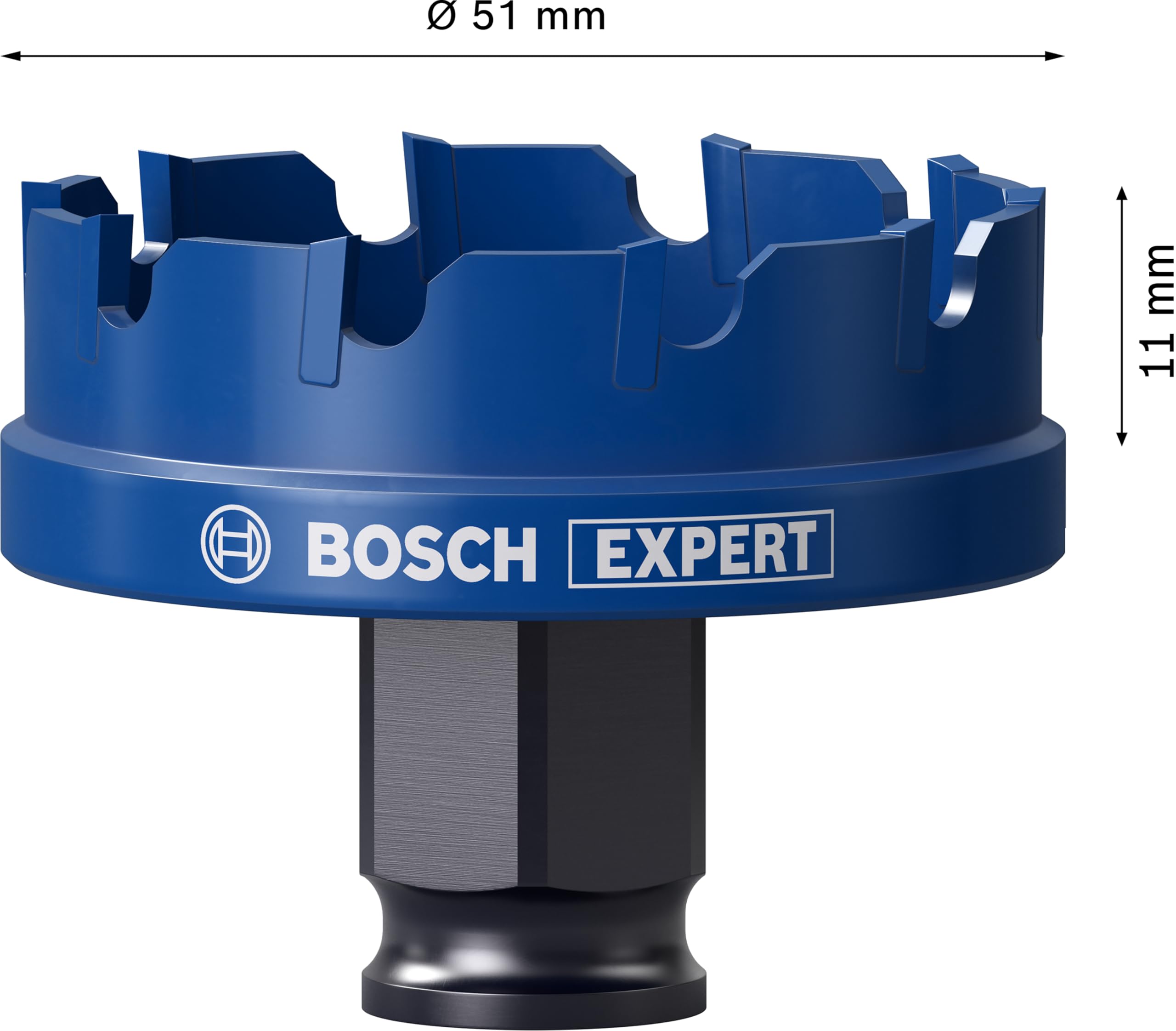 Bosch 1x Scies trépans EXPERT Sheet Metal pour systèmes Power Change Plus (pour Tôles en acier inoxydable, Tôles en acier, Ø 51 mm, Professional Accessoire Perceuses/visseuses rotatives)