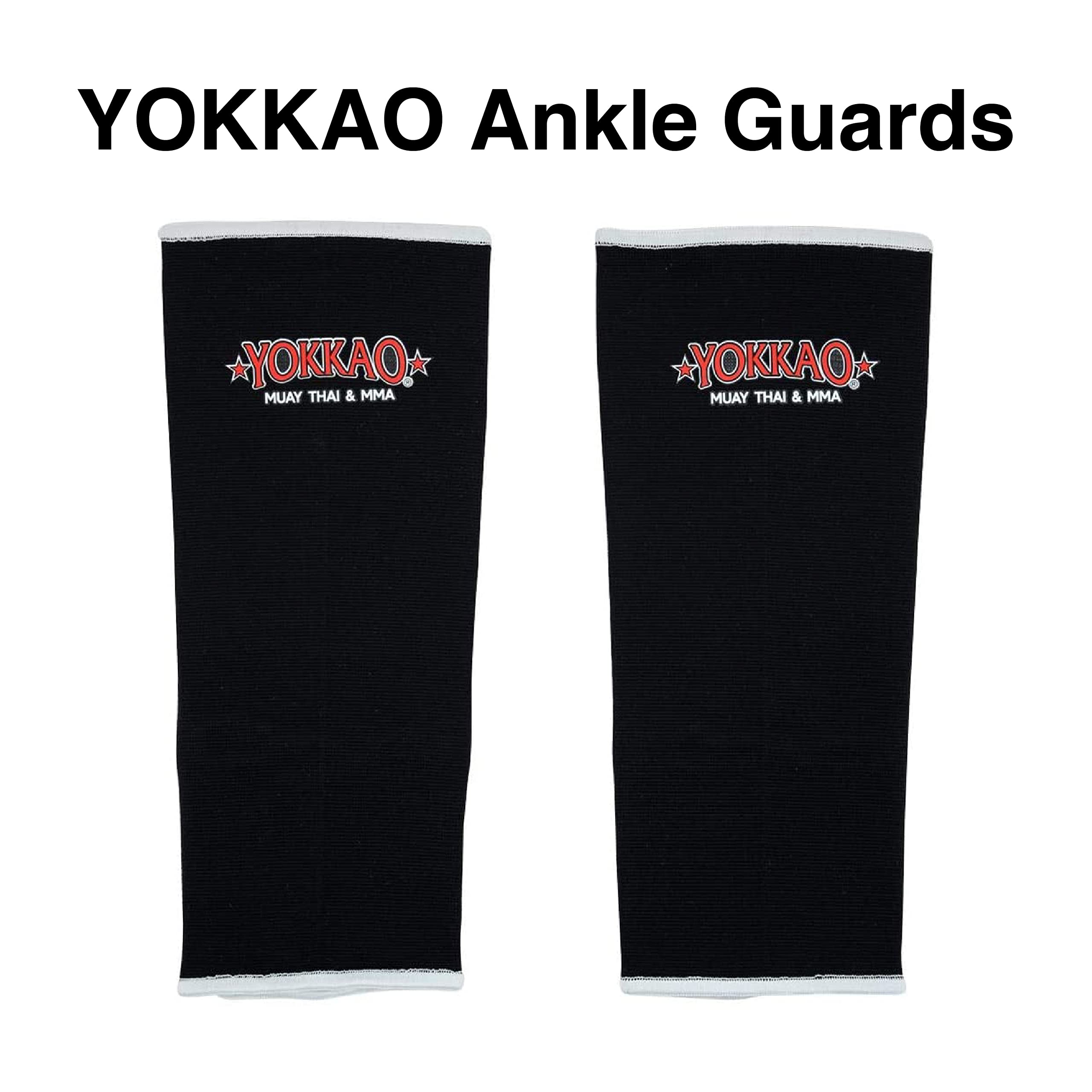 YOKKAO Muay Thai Ankle Guards Premium Stretchable Cotton | standard Size | Black