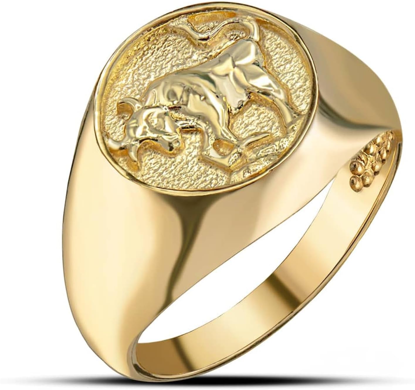 Claddagh Gold 14K Yellow Gold 12 Astrological Men's Zodiac Sign Signet Rings