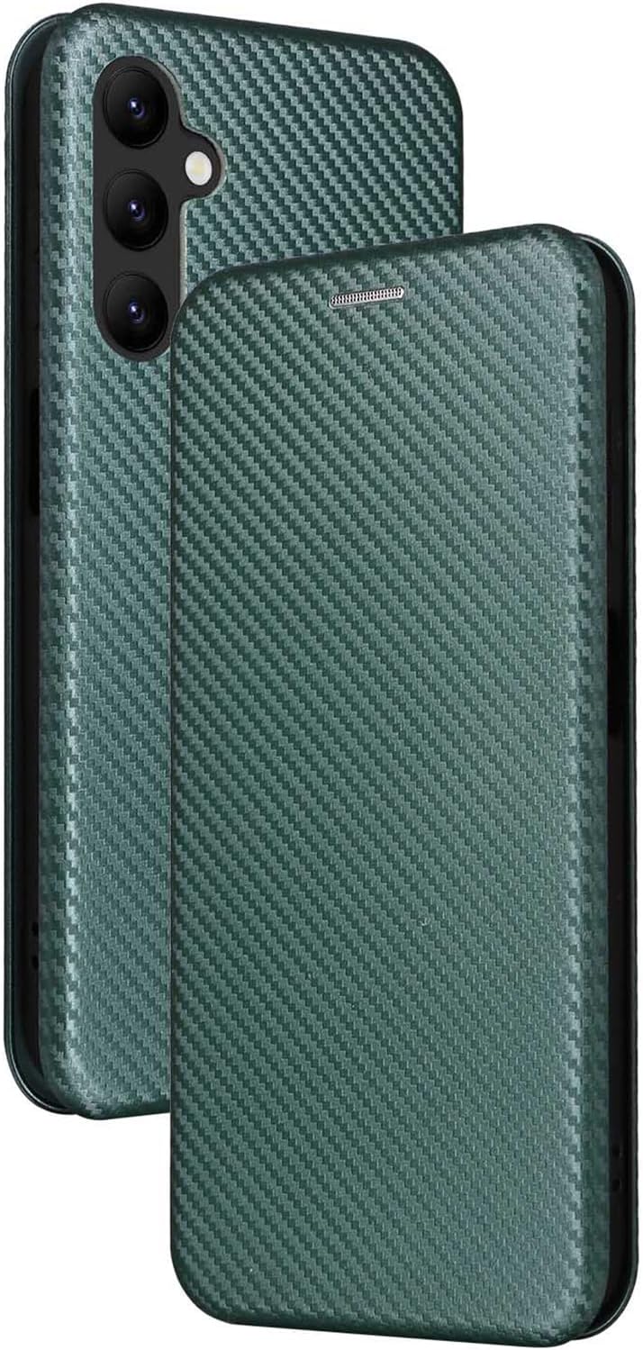 Flip Case for Samsung Galaxy S26/S26 Plus/S26 Ultra, Carbon Fiber Pattern Leather Business Wallet Case, with Card Slot Kickstand Cover(Black,S26 Plus)
