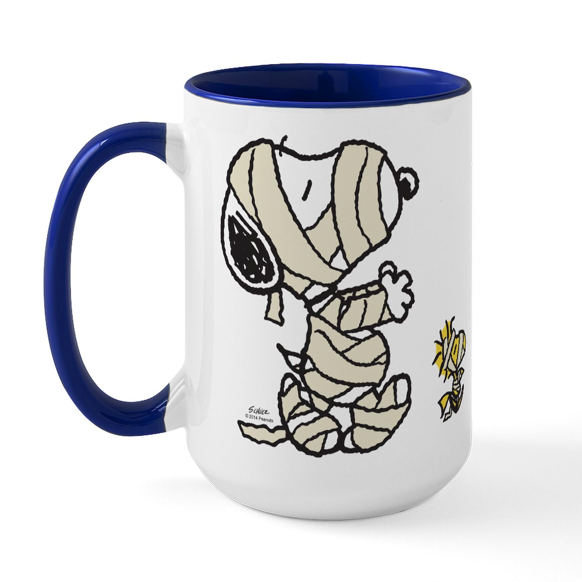 CafePress Mummy Snoopy & Woodstock Mugs 15 oz (444 ml) Ceramic Coffee Mug