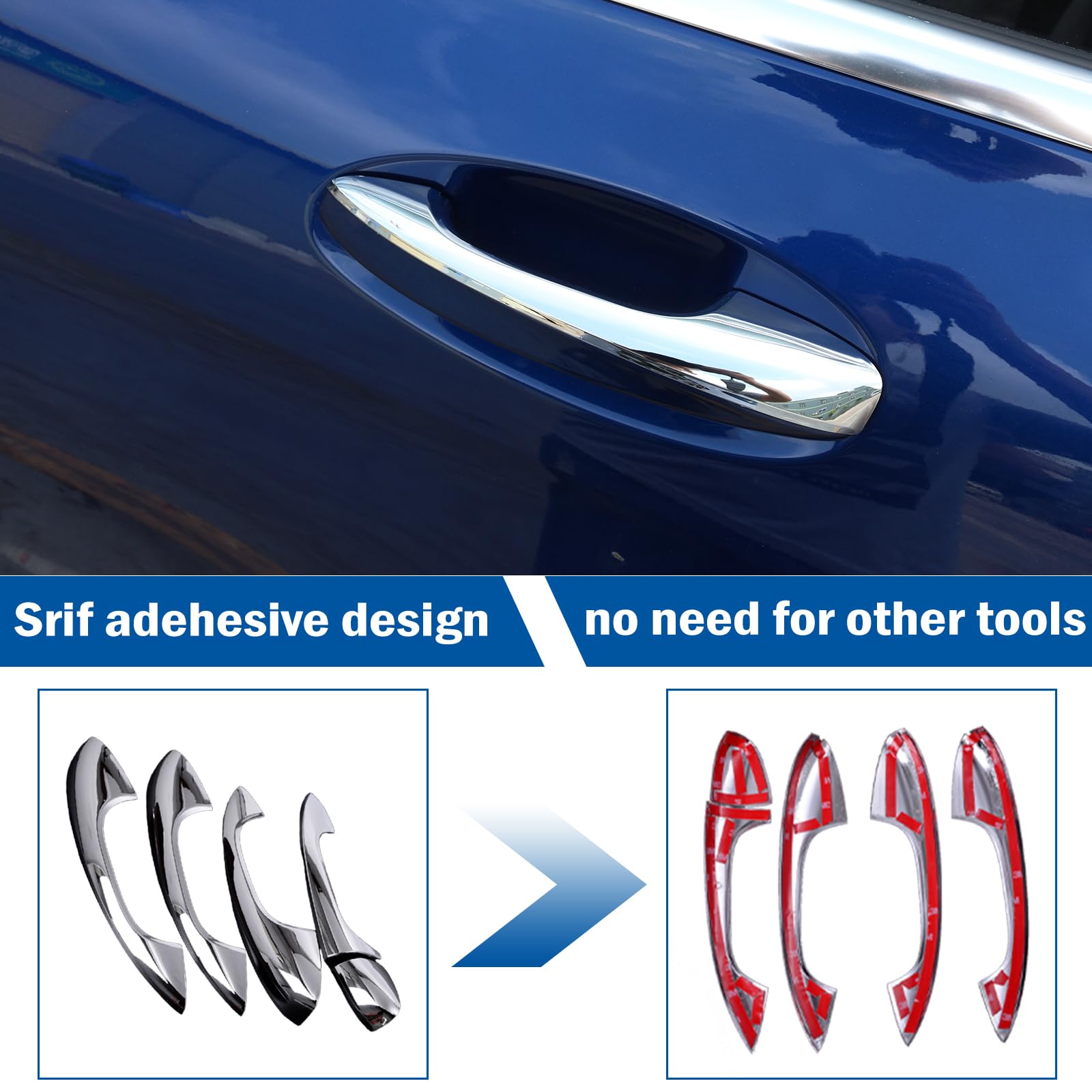 DIYUCAR Garniture Poignée Porte Fibre Carbone Pour Mercedes Classe A W177 2019-2021 - 5 Pièces - Adhésif