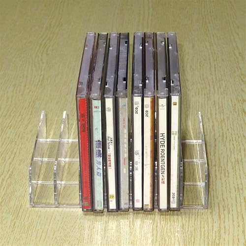 Vista 4 de Bandeja de almacenamiento de DVD, soporte de acrílico transparente para CD y DVD, estante apilable para CD, organizador de CD Capacidad para hasta