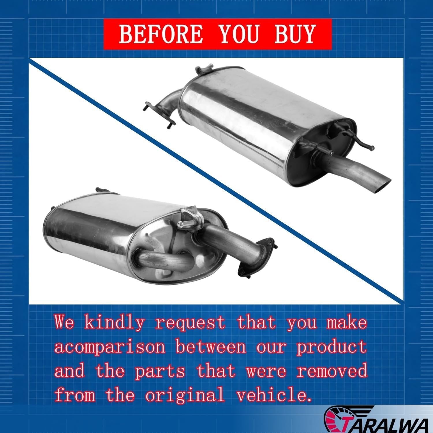 Exhaust Rear Muffler Tail pipe Stainless Steel fits: TOYOTA 2002-2006 CAMRY; 2002-2003 Lexus ES300;2004-2006 ES330; 2002-2006 Solara,Replacement part,Automotive Replacement Part,TC01