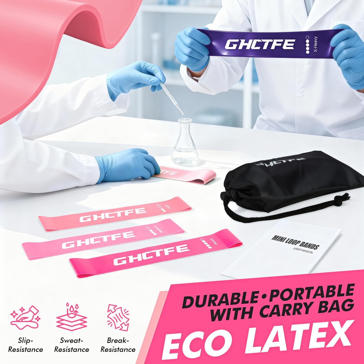 100PCS Resistance Bands Bulk Set for Group Fitness, Schools & Gyms – 20 Sets of 5-Level Natural Latex Loop Exercise Bands for Yoga, Pilates, Recovery & Team Gift Wellness Programs