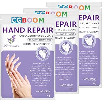 Hand Masks 3 Pairs Moisturising Gloves Exfoliating Hand Masks Nourishing Soft Hand Care for Dry and Cracked Hands Classic