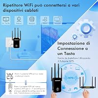 NEWFAST WiFi5 1200Mbps WiFi erősítő, Dual Band bővítő 4 antennával és LAN porttal 6