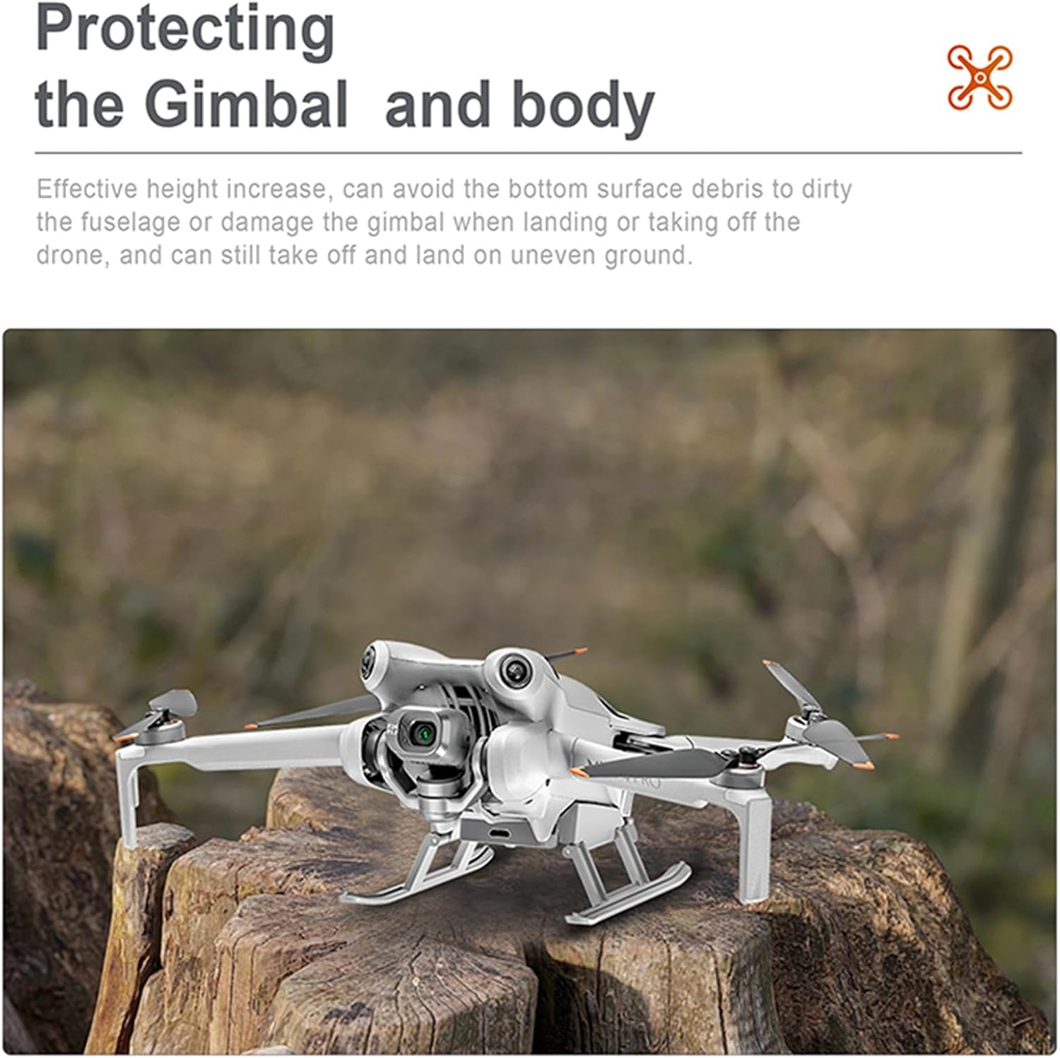 LICHIFIT Foldable Landing Gear with Flash LED Lights for DJI Mini4 Pro Drone Illuminated Extended Legs Warning Flashing Light Heightening Bracket Kickstand