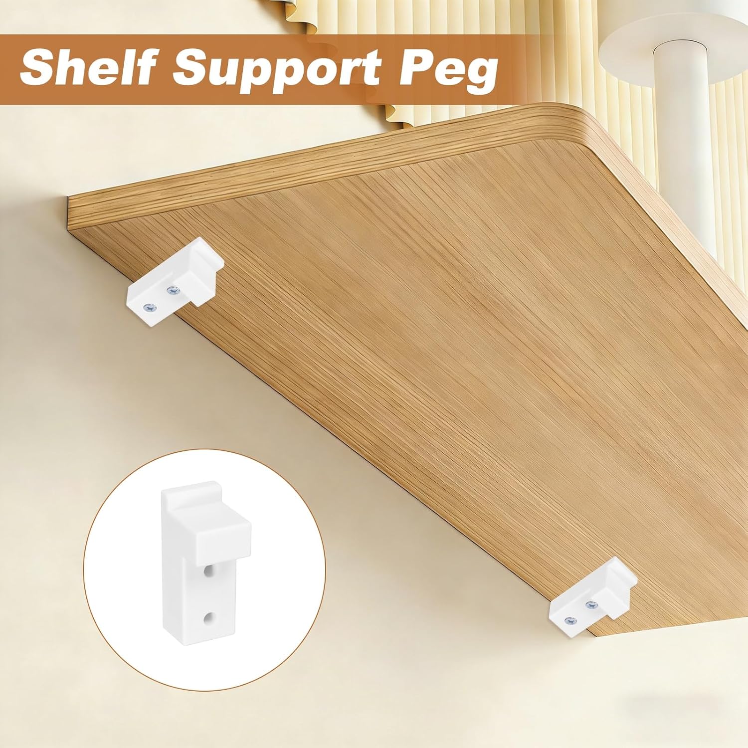 uxcell 4 Pcs Plastic Shelf Support Peg, Right Angle Bracket, 3.62"x 1.42"x 1.81" L Shape Shelf Bracket for Wooden Frame Shelves Furniture