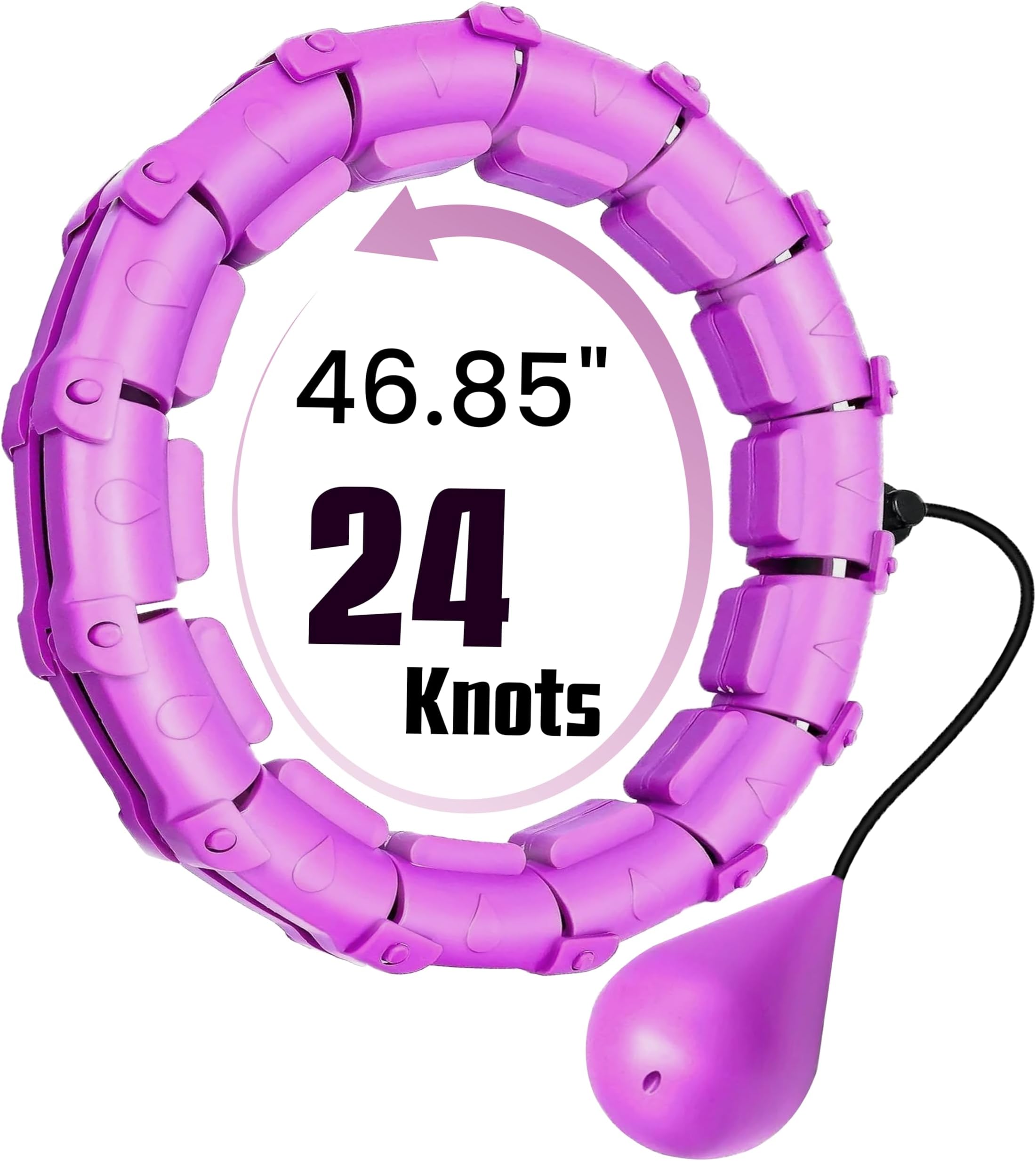 Neez Hula Hoop for Belly Fitness - Stomach Exercise, Fat Remover, Home Workout Equipment, Weightloss Ring with Weighted Spinning Ball for Men & Women (24 Detachable Knots)