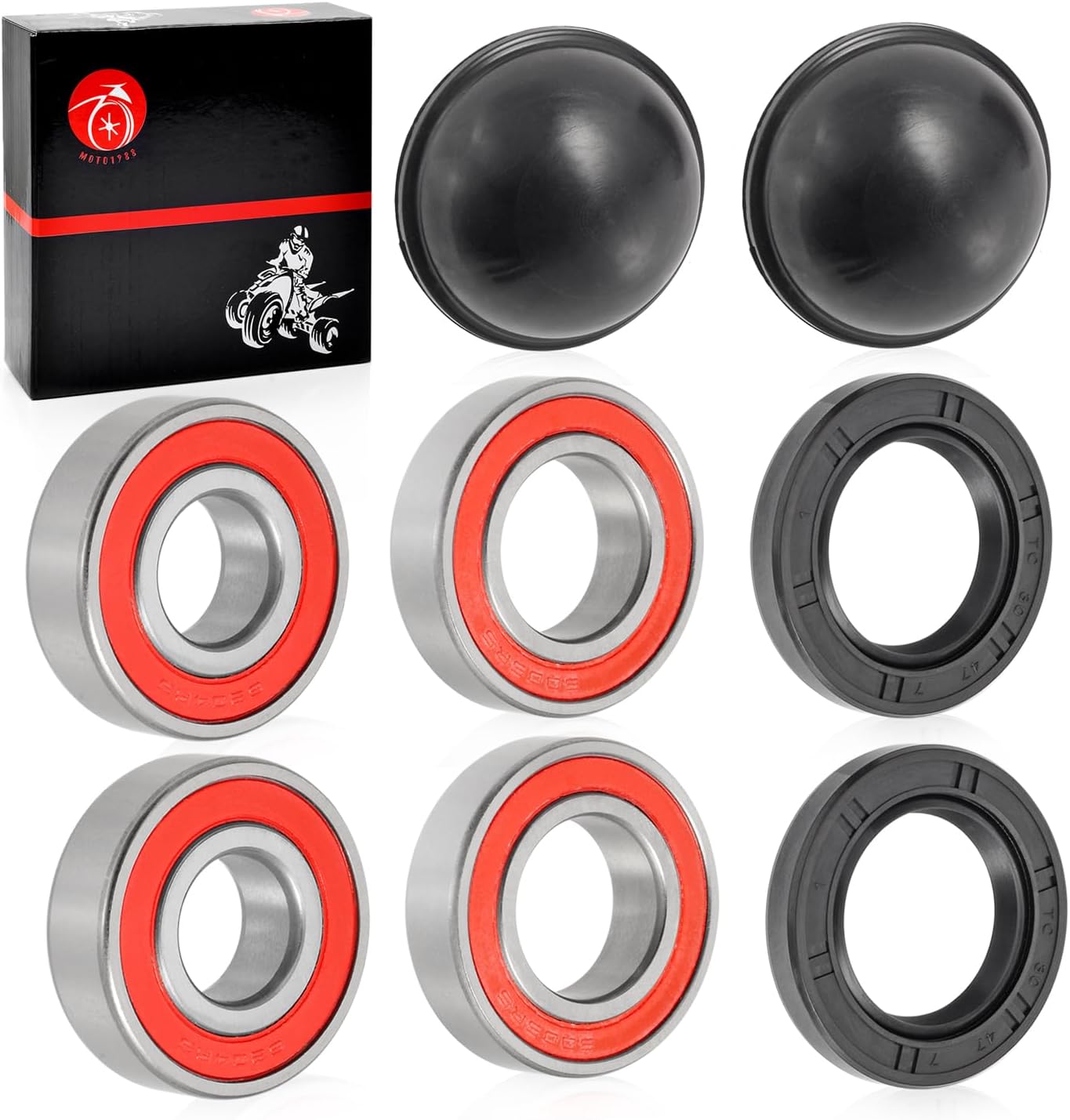 Front Wheel Bearing Seal Hub Dust Cover Kit For Yamaha Golf Cart G2 G8 G9 G11 G14 G16 G20 G21 G22 1985-2007 JN6-F5518-01