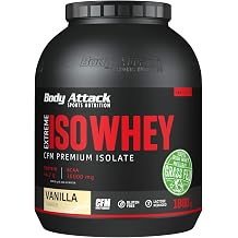 Body Attack Extreme Iso Whey Vanille 18 kg CFM Whey 100% irischer Weidemilch glutenfrei reich an EAAs perfekt l slich fettarm ohne Aspartam 906% Isolat-Anteil
