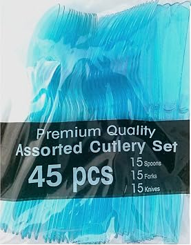 Aqua Blue Cutlery Set-45pcs