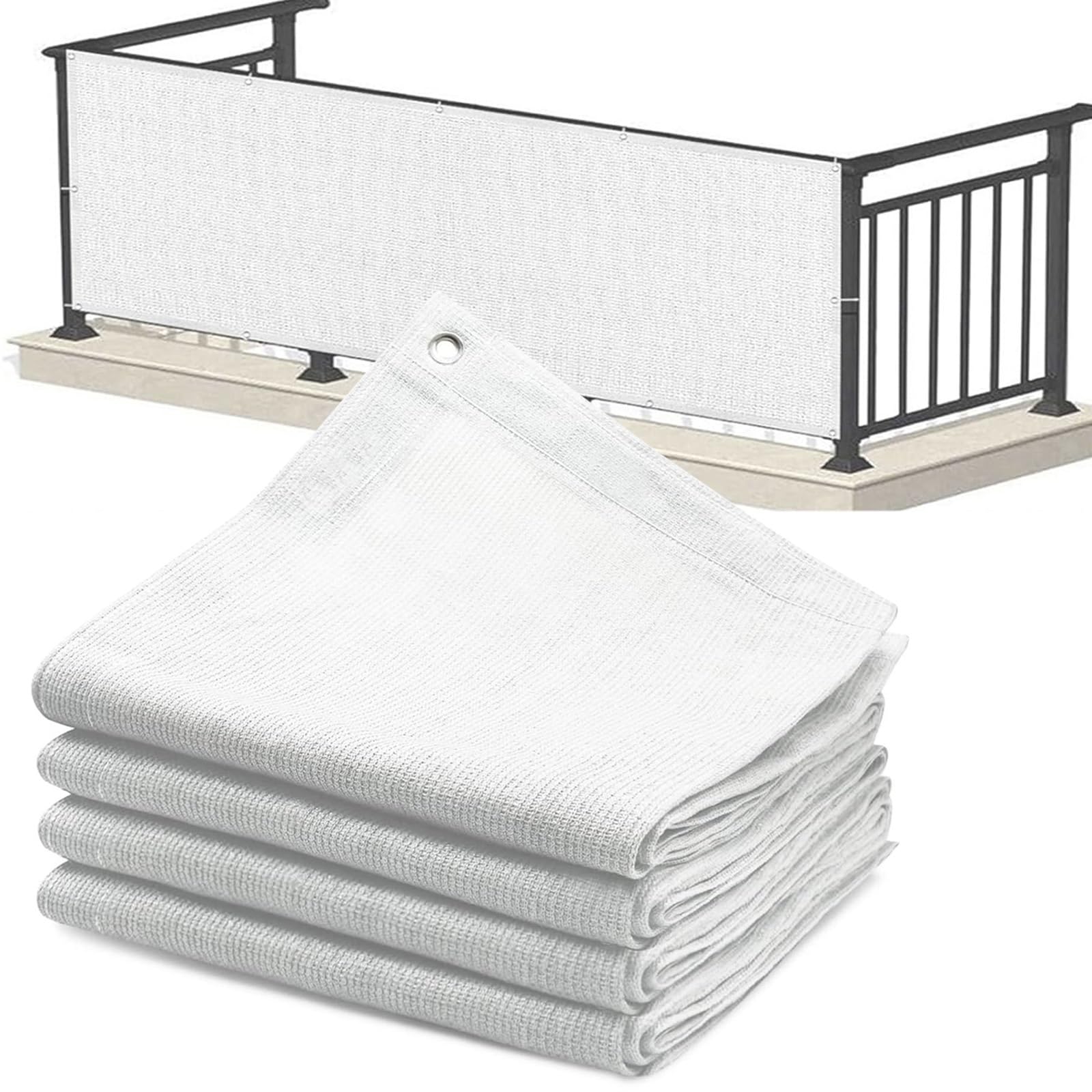 GJZQDKX Shade Sail, 90% UV Protection, Lightweight Sun Shade for Pergola & Balcony, Wind & Privacy Screen, Various (White, 6x6m)