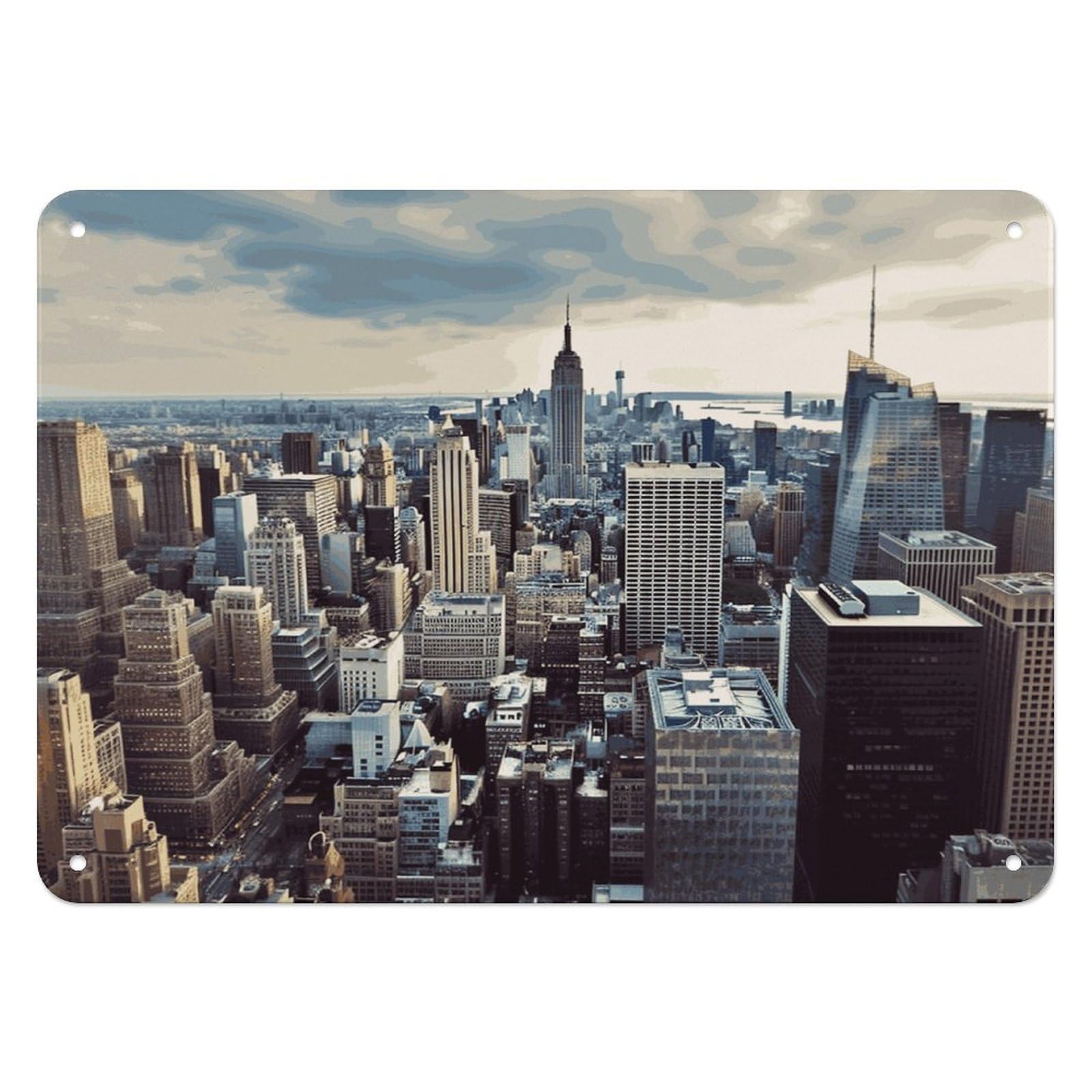 Fekiloot Style New York Fashion City Wall Decor Iron Painting Metal Sign