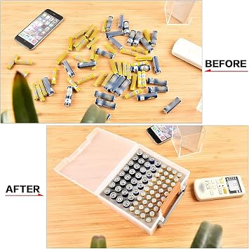 FULLCASE Battery Organizer Storage Case with Tester for AA AAA Batteries