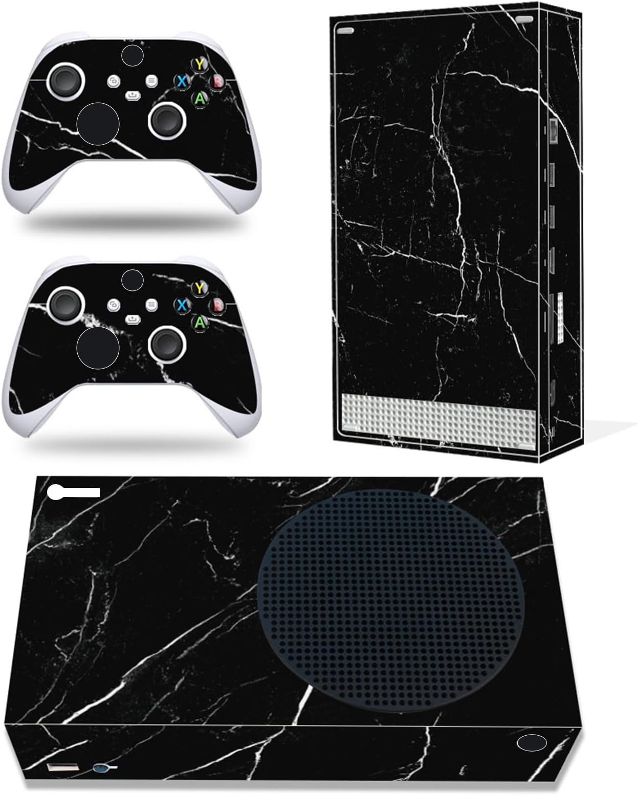 Skin Sticker for Xbox Series S, Full Protective Vinyl Decal Cover Wrap for Console and Wireless Controller (Black)