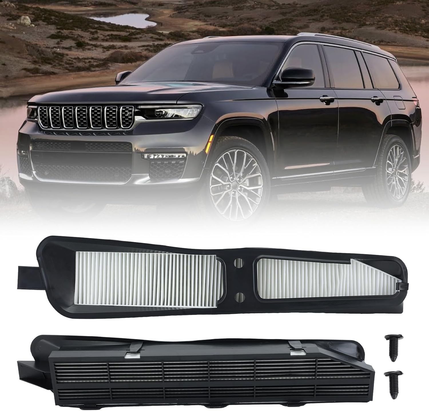 Cabin Air Filter and Housing for Jeep Grand Cherokee 1999-2010 ACC Cabin Filter Set Particulate Filter 82208300 82208300K
