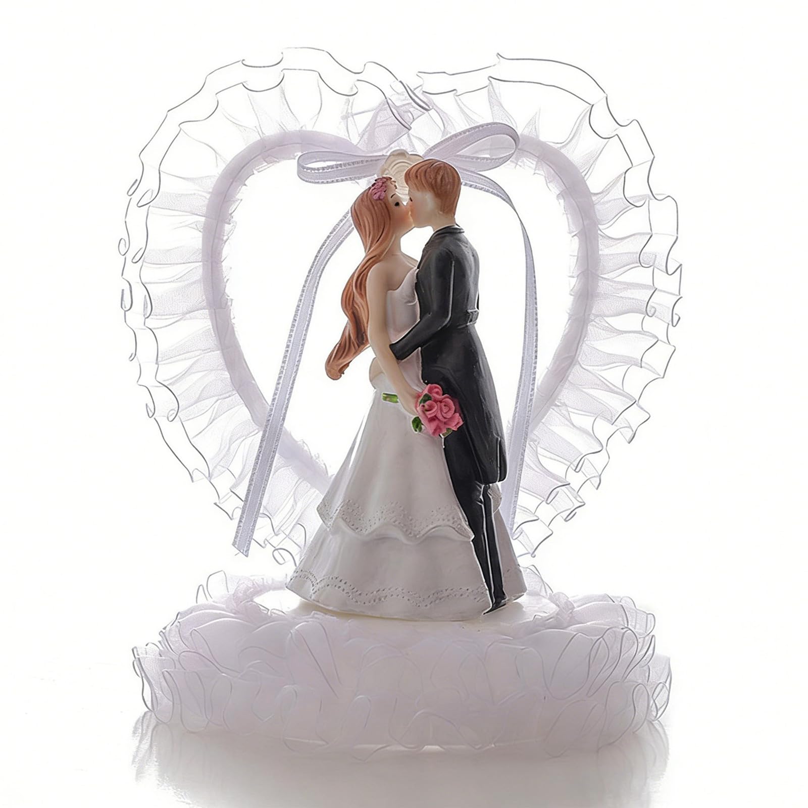 – KIPETTO Wedding Cake Topper Romantic Bride and Groom Cake Topper for Wedding Valentine's Day Anniversary Birthday Party Decoration