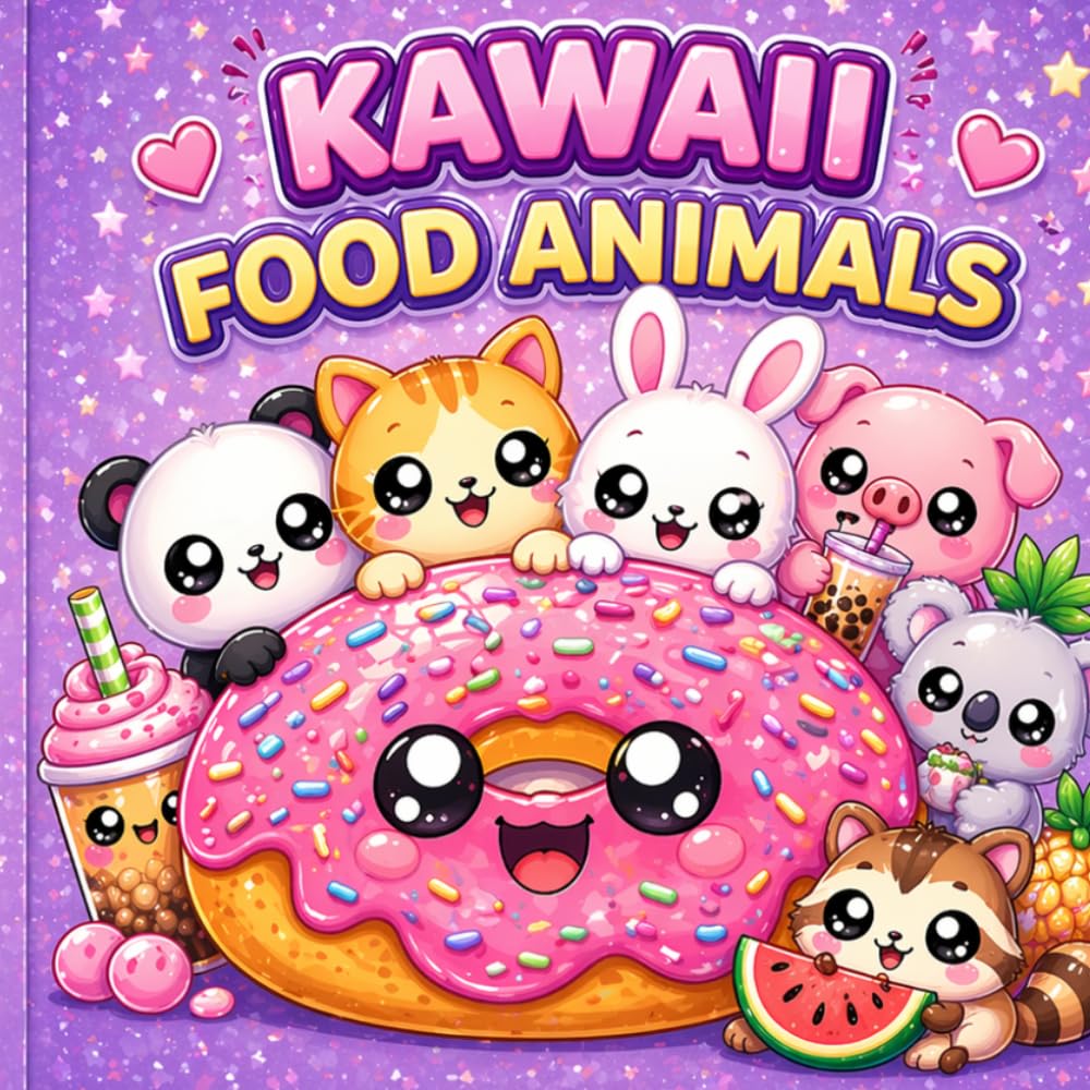 Kawaii Food Animals: Cute Food & Animal Coloring Book