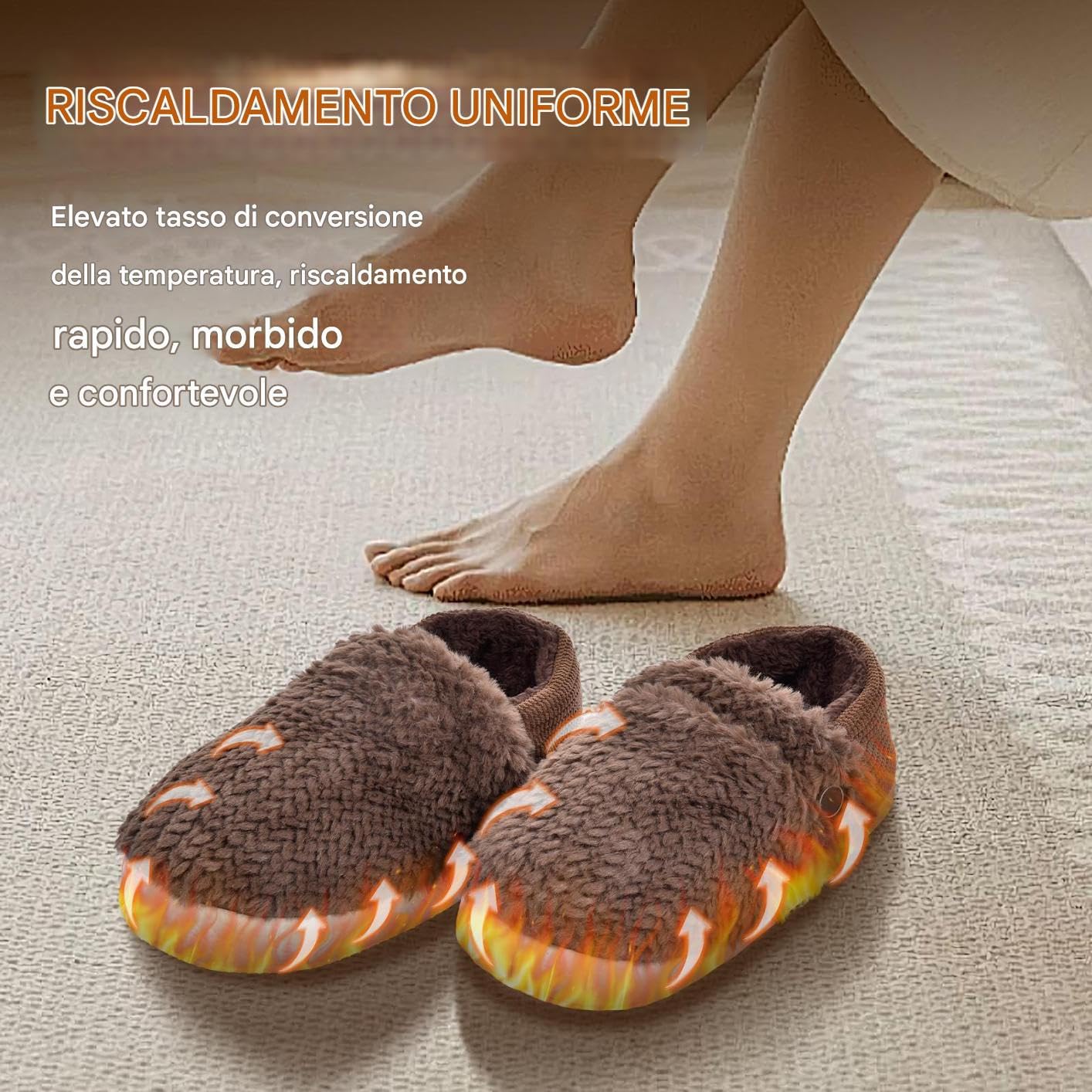 Scaldapiedi Riscaldato Stivali Riscaldanti Portatili Lavabili Uomo Donna