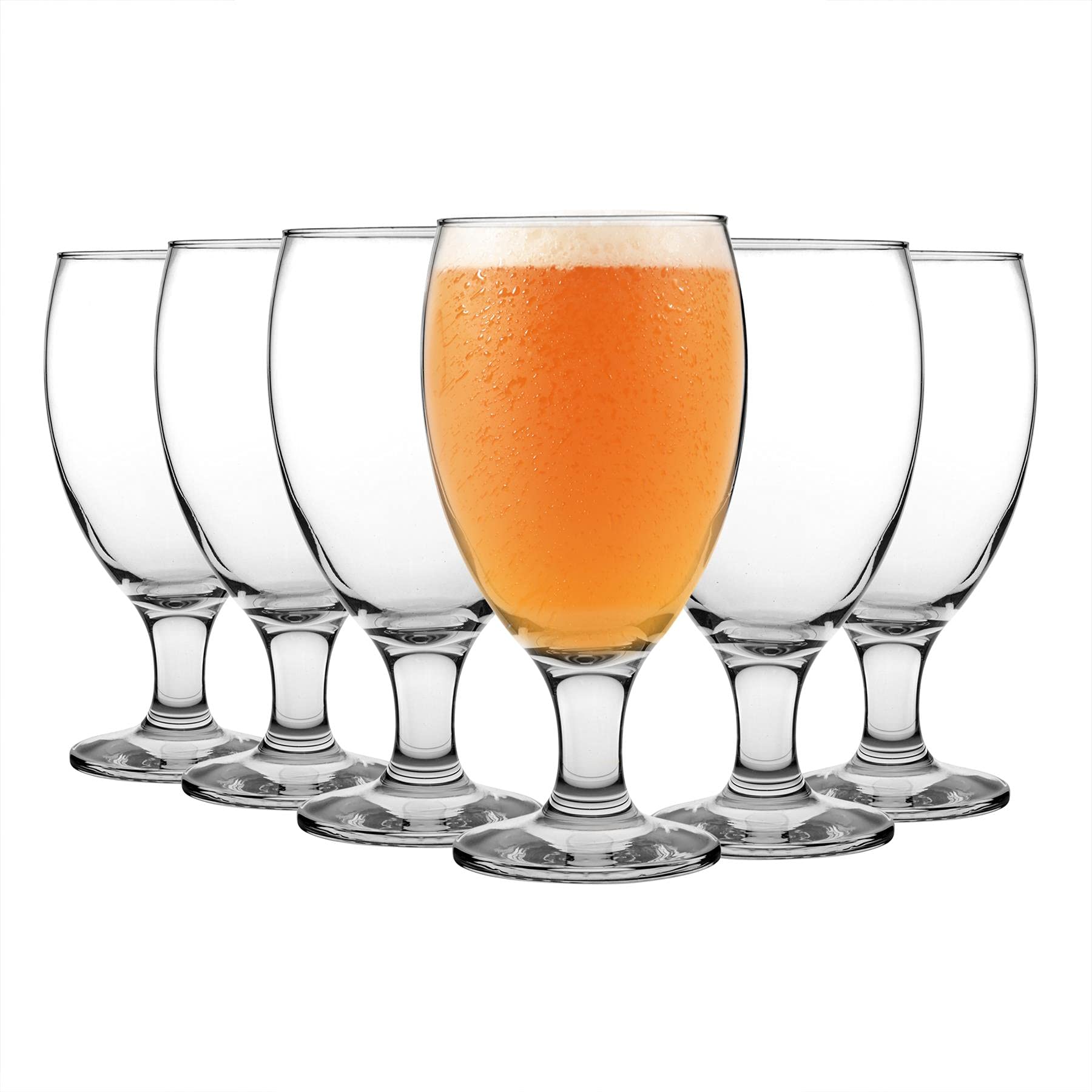 Lav Transparent 24X Clear 590Ml Empire Craft Beer Glasses - Large Tulip Shaped Lager Ale Cider Drinking Pint Glass Goblet Cup Set With Stem