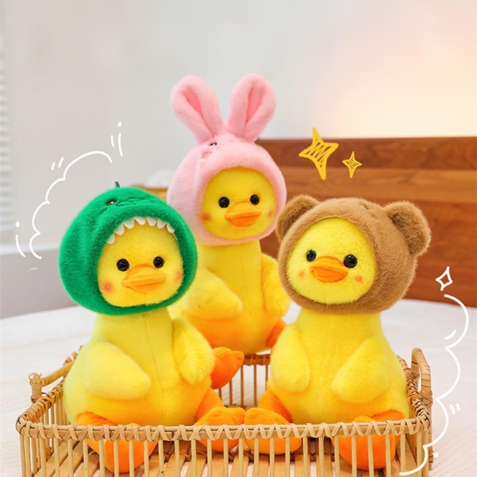 Kuscheltier, Niedlich Cartoon Bär Dinosaurier Kaninchen Plüschtier mit Hut, Kuscheliges Stofftier zum Spielen & Beruhigen, Geschenk für Kinder & Erwachsene (40cm,Hase)