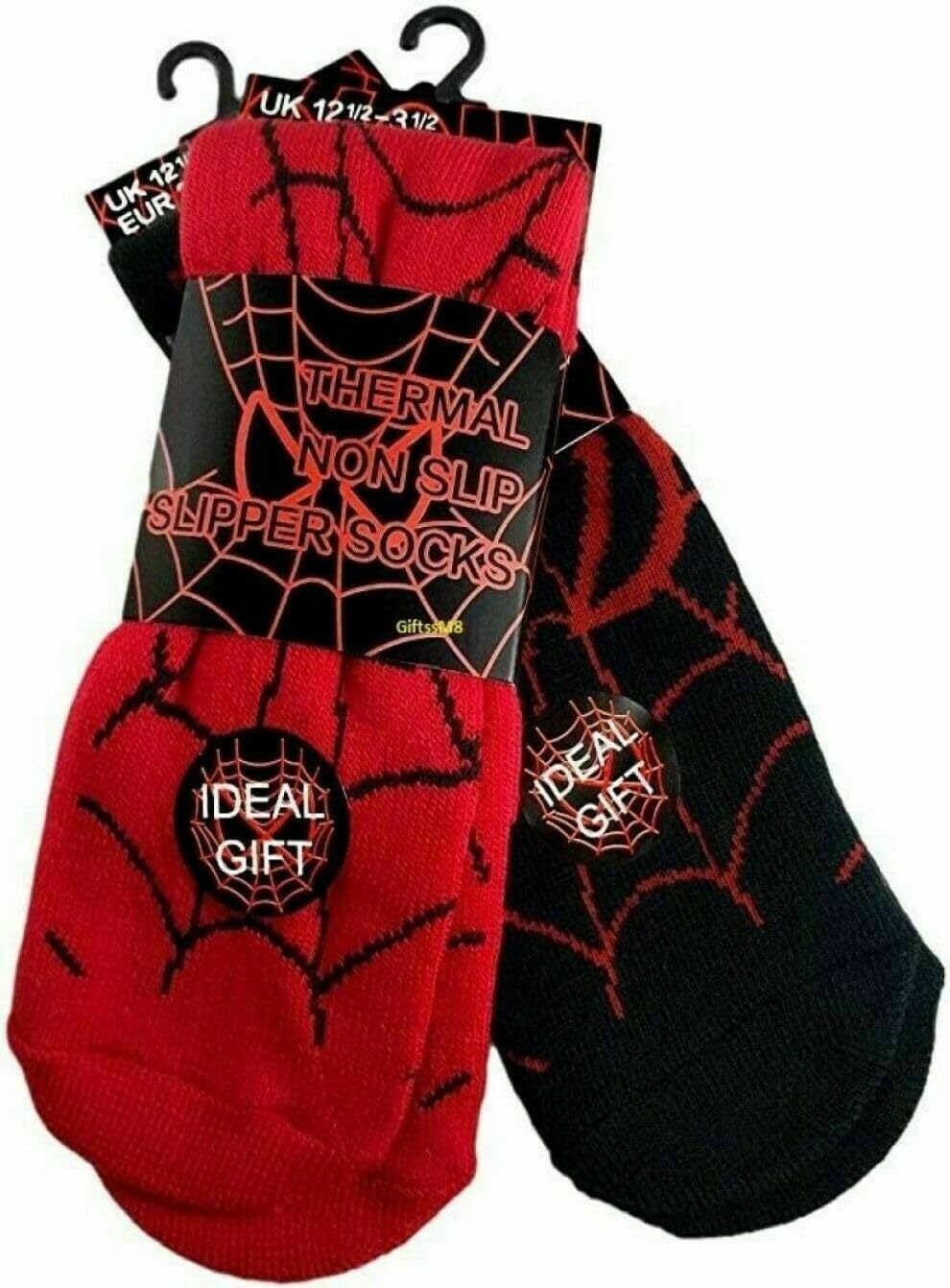 ITRATBoys Children Spider Web Warm Thermal Non Slip Gripper Bed Socks, Bedwear socks Anti-skid slip Grip socks for Home workout sports, indoor Assorted Color (2 Pairs)