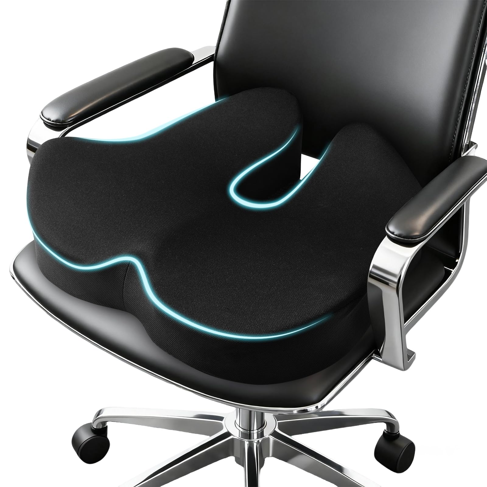 HUAXITRA Coccyx & Sciatica Pain Relief Seat Cushion | Memory Foam Chair Pad for Office, Gaming & Wheelchairs | Non-Slip, Breathable & Ergonomic Design