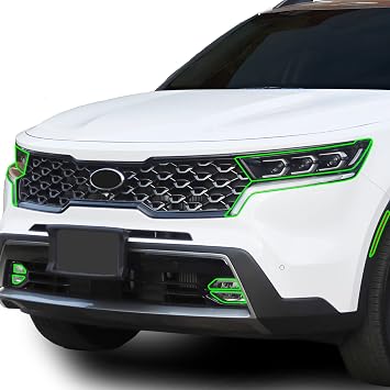 BOGAR TECH DESIGNS Full Headlight Head Light PPF Kit Fits Kia Sorento 2021-2023, Clear Bra
