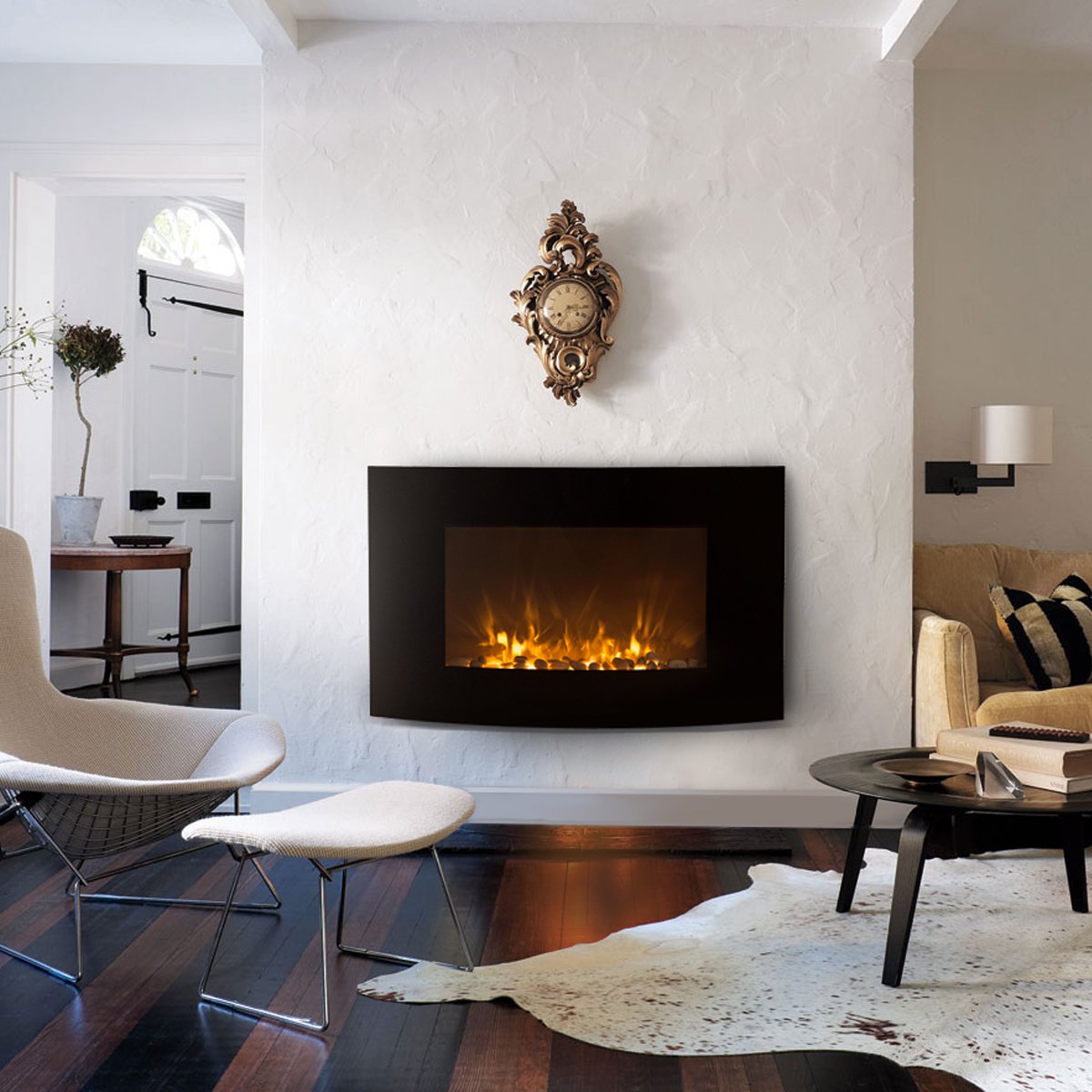 XtremepowerUS 35" Electric Wall Mount Fireplace 1500W Heat Adjustable Heater Glass XL Large