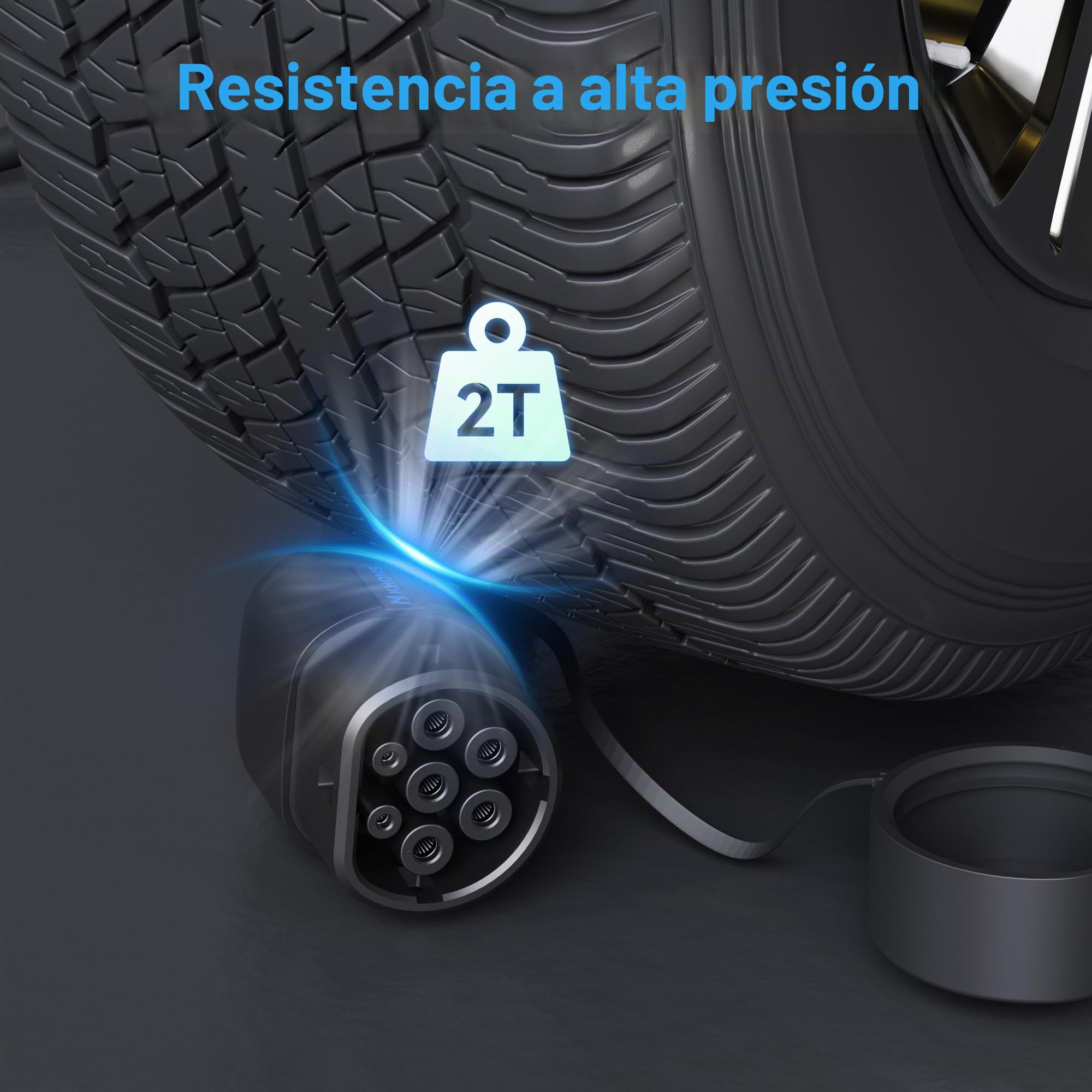 KHONS Cable de Carga Tipo 2 Modo 3 22kW 32A trifásico 5m para Coche eléctrico/EV híbrido Tipo 2 a Tipo 2 IP65 Compatible con Todos los Modelos Tipo 2/CCS2