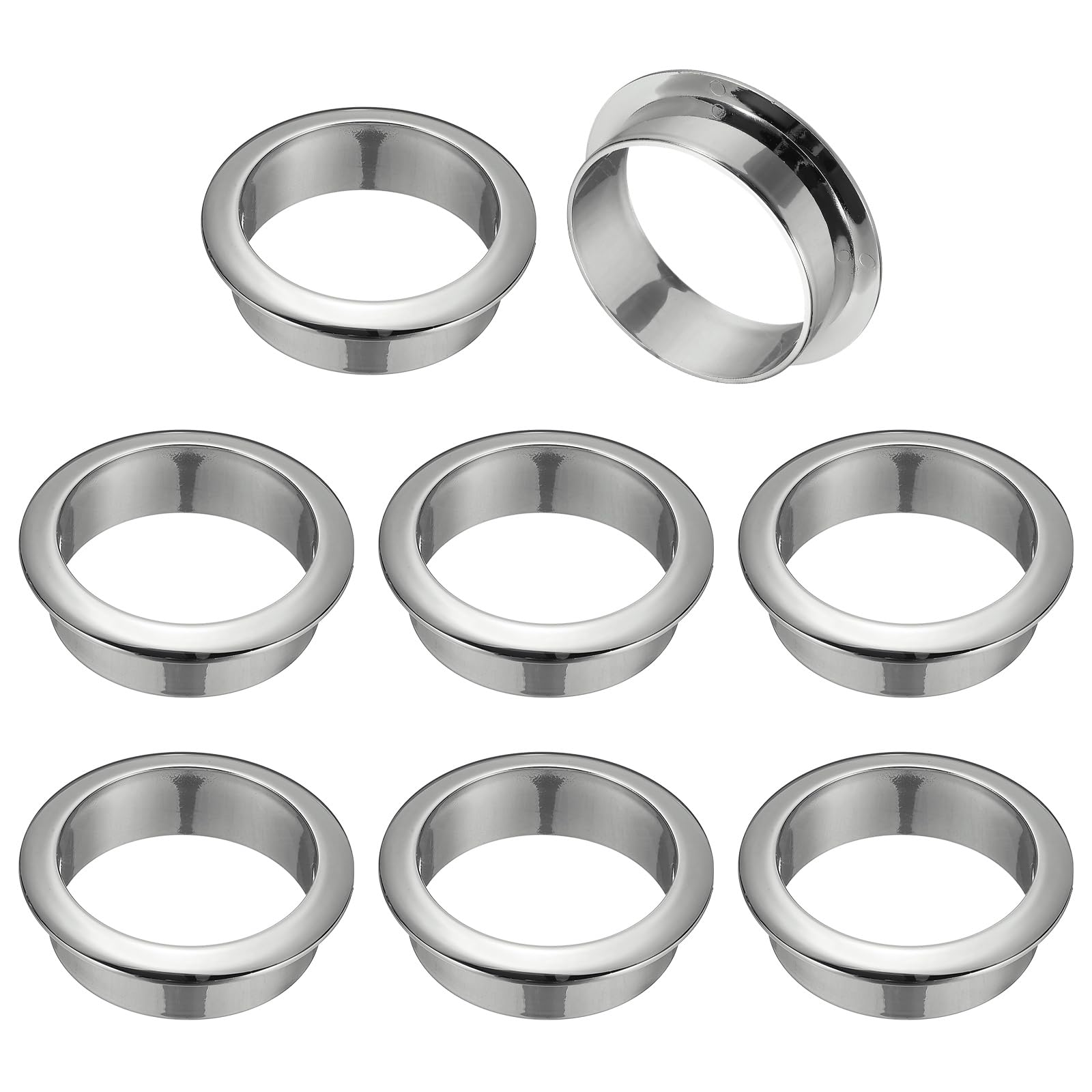 M METERXITY 8-Pack Desk Grommet, 2 Inch/50mm Plastic Desktop Cable Hole Cover Plastic Grommet for Home/Office Desktop Wire Organizer [Silver]