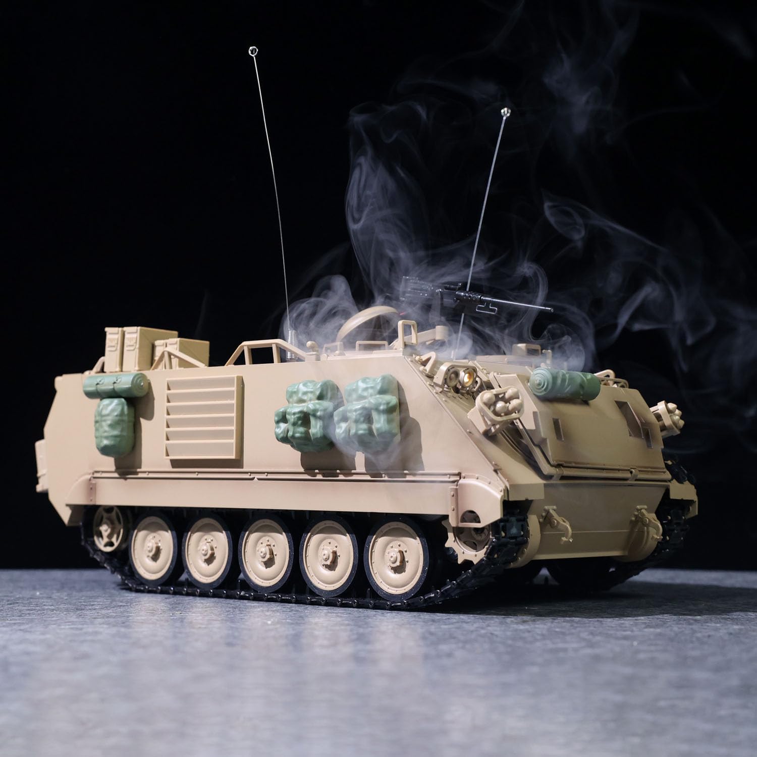 Tongde 1/16 RC Military Tank M2412-C M113A2 APC Turret Rotation 360 Degree Infrared LED Light Sound Remote Control Eletric Toy Hobby Grade Model for Ages 14+