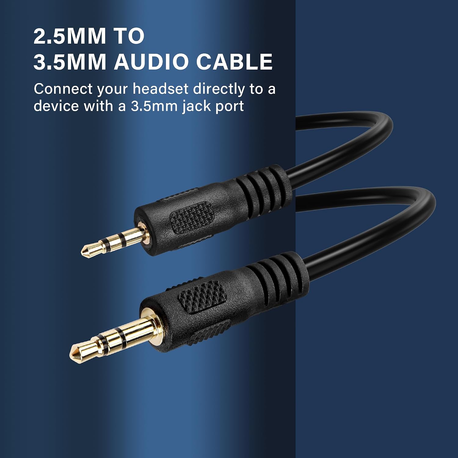 2.5mm to 3.5mm Aux Audio Cable，2.5mm TRS Male to 3.5mm TRS Male Stereo Headphone Audio Replacement Cord for Phones, Headphones, Speakers(1.5m) image 2