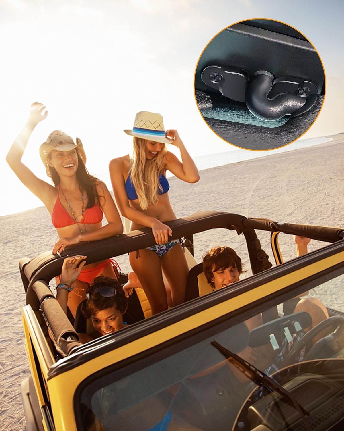 Upgraded Aluminum Alloy Sun Visor Repair Kit for Jeep, Veharvim Heavy Duty Sun Visor Clip Compatible with Jeep Wrangler JK 2018/ JL/Wrangler 2018-2023/ Gladiator 2020-2023