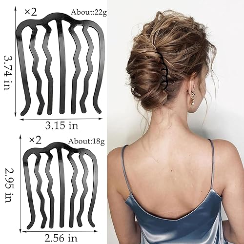 Miniatura 2 de 12 bandas para el cabello para mujer, accesorios para el cabello (negro)