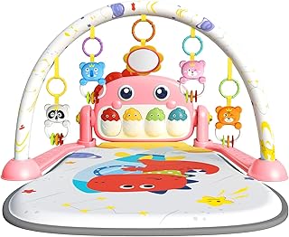 eners Baby Gym - Alfombra de Actividades Musicales para bebé y Juego, diseño de Piano, para niños, Color Azul
