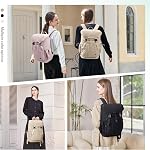 Laptop Backpack, Vintage Travel Backpack Purse Casual Daypacks Fashion Teacher Nurse Bag for Women Men Work Business College, Fits up to 15.6Inch Notebook,Apricot