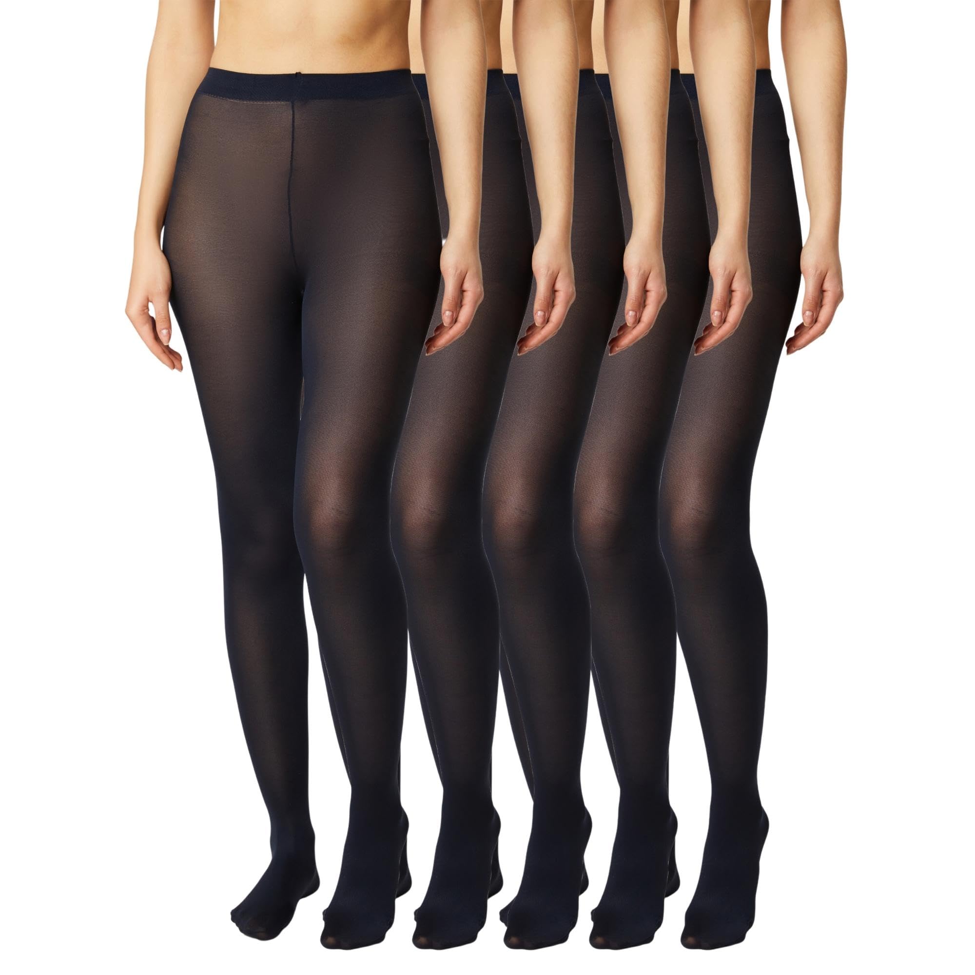 FM London 5er-Pack Strumpfhose für Damen - Bequeme Damenstrumpfhose mit Stretch-Fit-Design